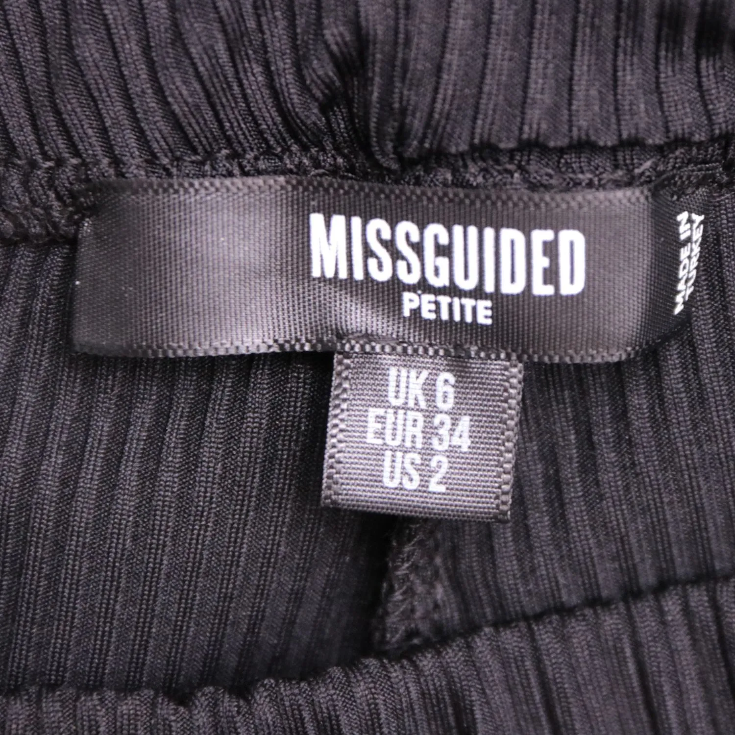 Чёрные брюки клёш Missguided в рубчик, размер 38 (XXS)