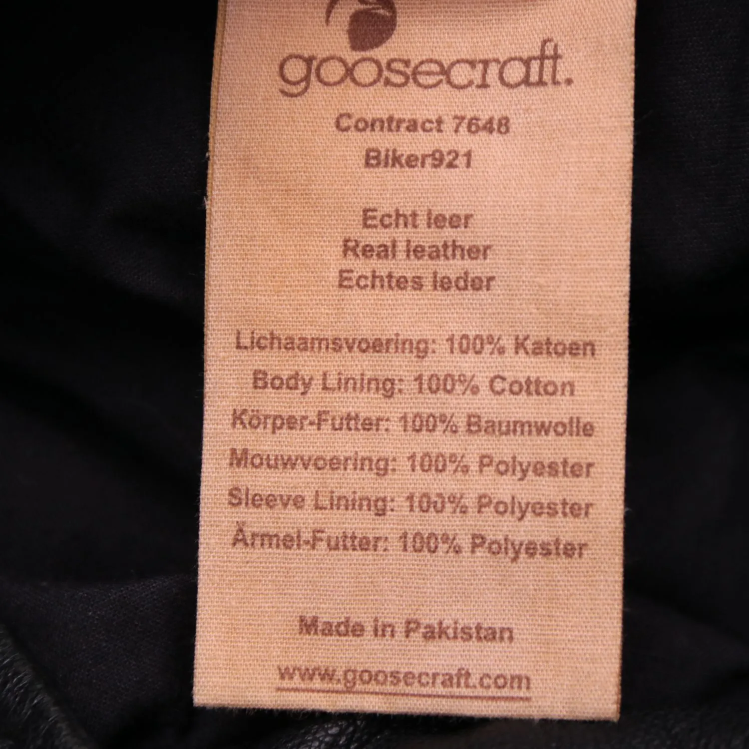 Чёрная косуха Goosecraft из натуральной кожи, размер 42 (S)